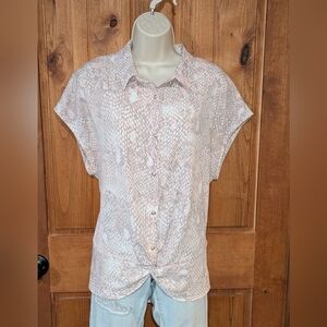 Jones New York Light Pink Snake Patterned‎ Button-Down Shirt